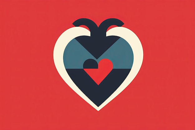 Diverse and unique minimalistic sleek and defined heart design graphic