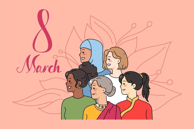 Diverse women celebrate international women day