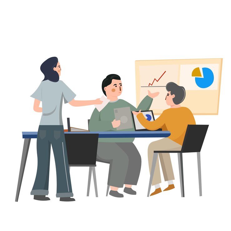 Vector diverse work illustration scene
