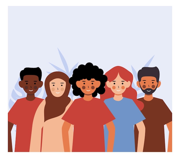 Diversity of people flat design