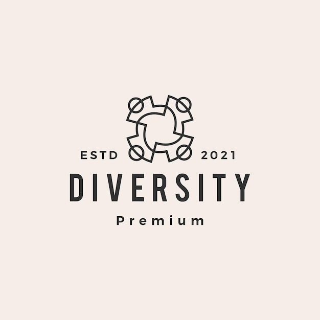 Diversity people team family hipster vintage logo