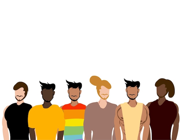 Vector diversity people with different skin face and body for population diversity event