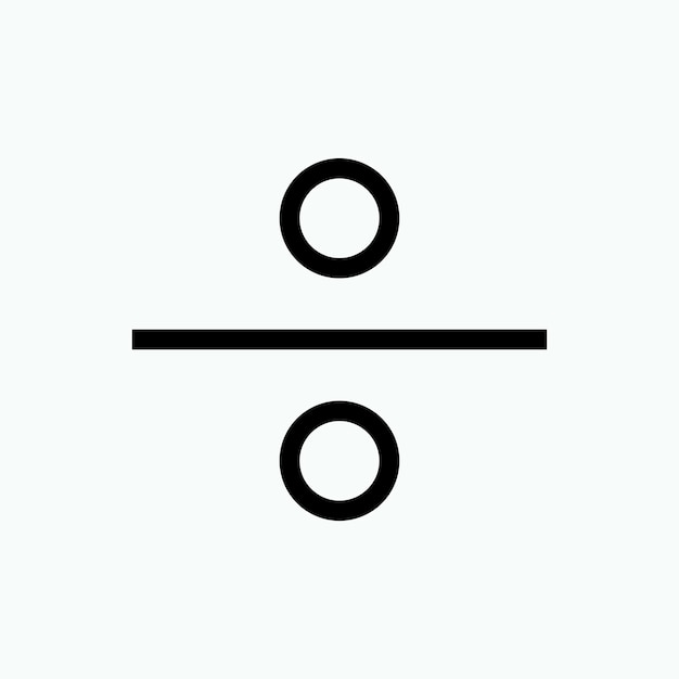 Vector divide icon division fraction symbol