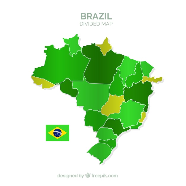 Vector divided map of brazil