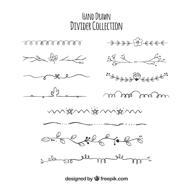 Vector divider collection in hand drawn style