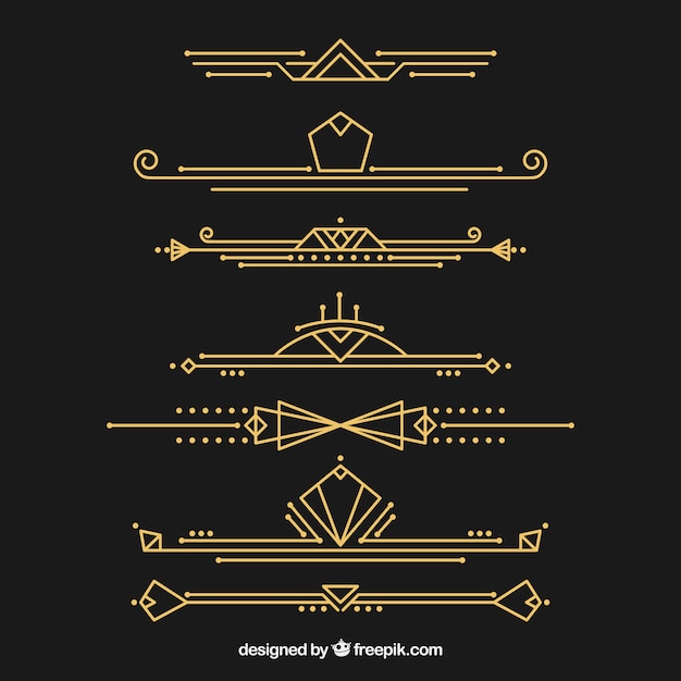 Vector dividers collection in art deco style