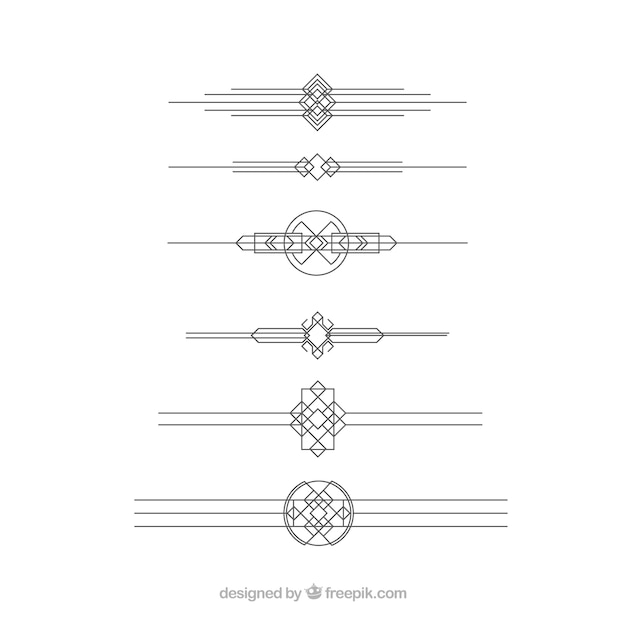 Vector dividers collection in art deco style