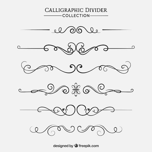 Vector dividers collection in calligraphic style