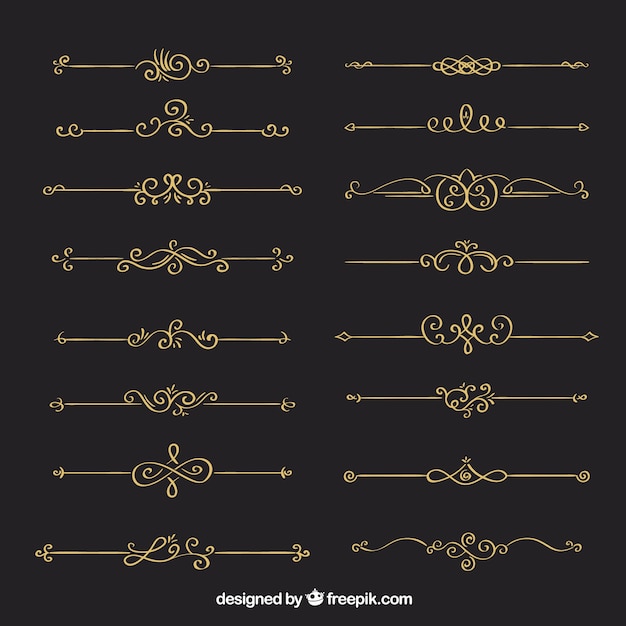 Dividers collection in calligraphic style