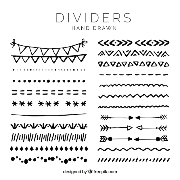 Dividers collection in hand drawn style