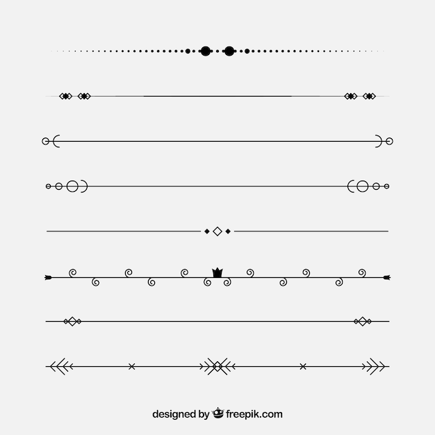 벡터 빈티지 스타일의 디바이더 컬렉션