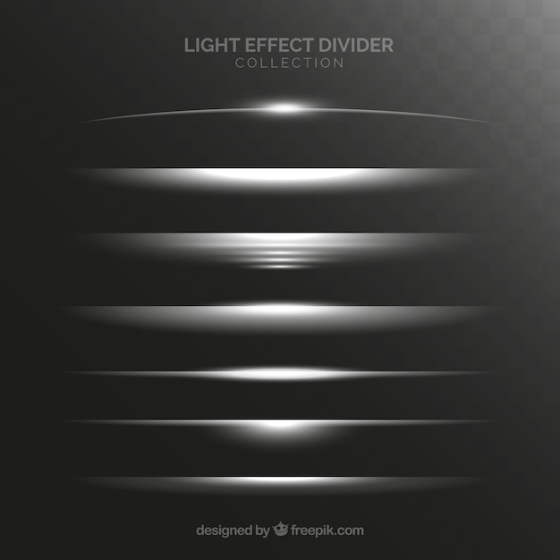 Dividers collection with light effect