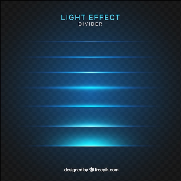 Vector dividers collection with light effect