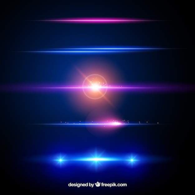 Vector dividers collection with light effect