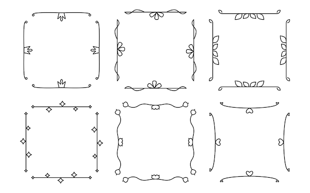 Разделители декоративные квадратные рамки ретро королевский декоративный винтажный набор Границы для дизайна приглашают