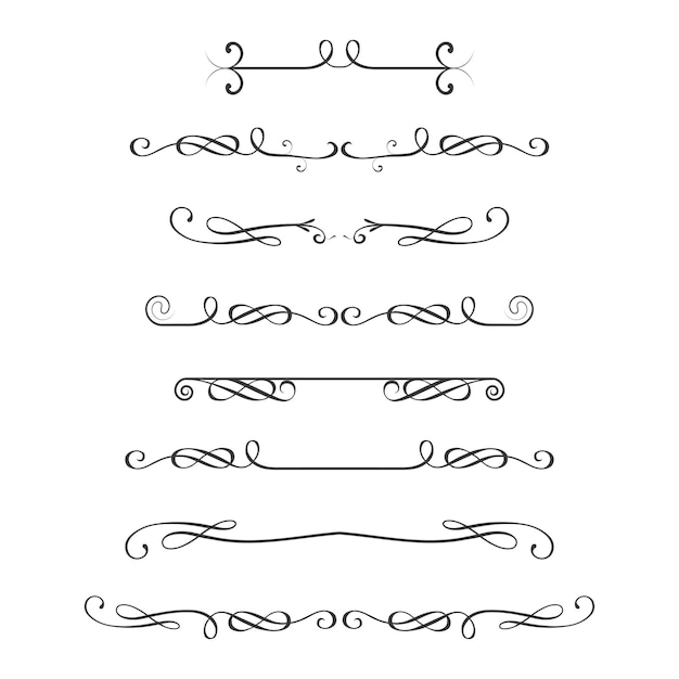 Vector dividers set isolated on white background stock vector illustration