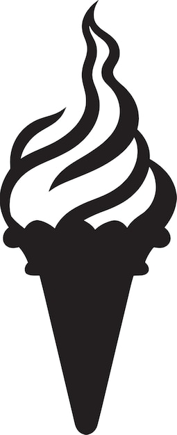 Divine delight black icon cone emblem frosty treat ice cream cone emblem