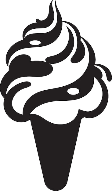 Vector divine delight black logo ice cream frosty treat cone ice cream icon