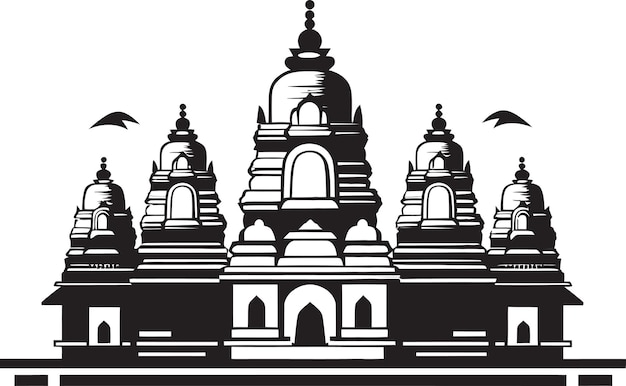 Vector divine designs unraveling the beauty of indian temple construction