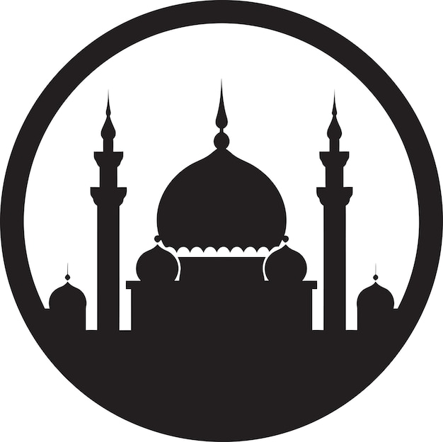 Divine Dwelling Emblematic Mosque Icon Mosque Marvel Iconic Logo Vector