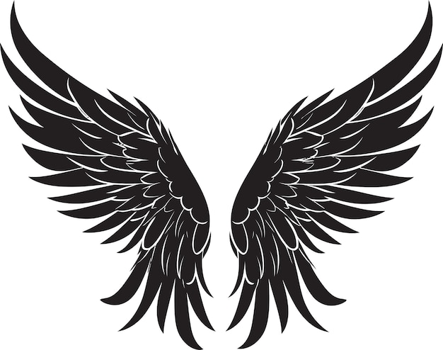 Божественное сияние Эмблематическая икона ангела Эфирная элегантность Ангелские крылья Вектор