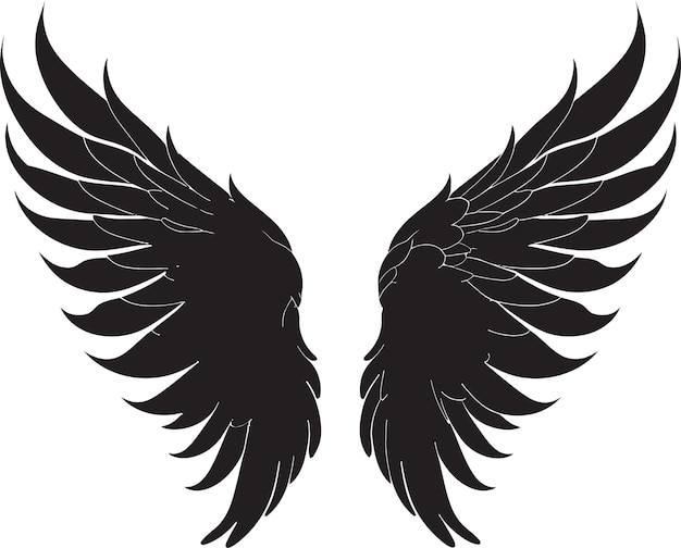 Божественное сияние Эмблематическая икона ангела Эфирная элегантность Ангелские крылья Вектор