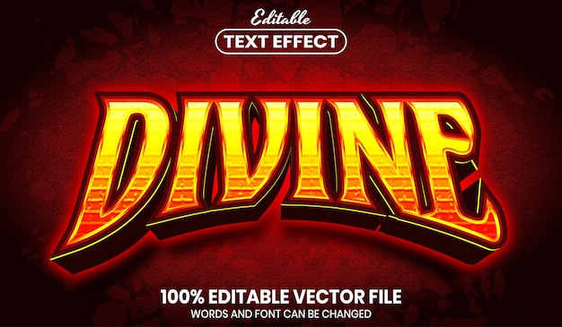 Divine text, font style editable text effect