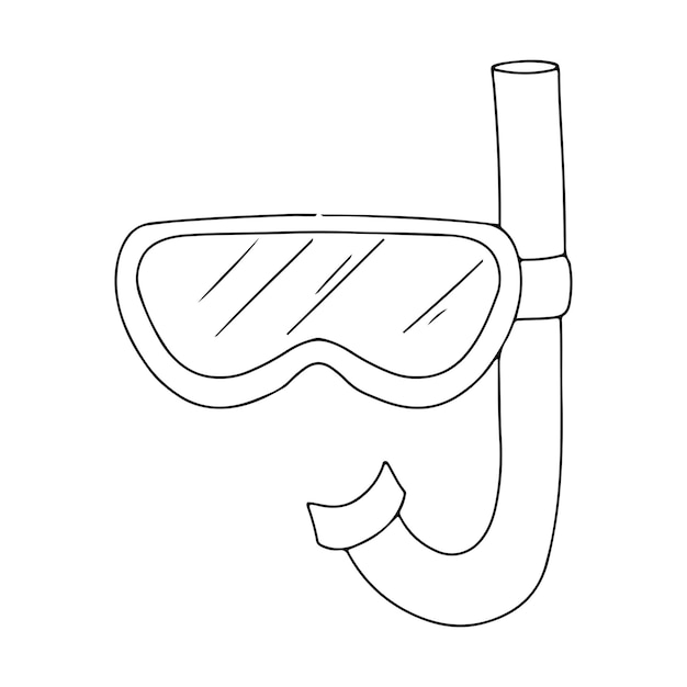 Vector diving goggles and snorkel fun at sea vacation accessories vector illustration isolated