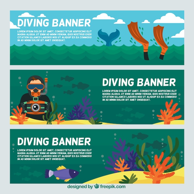 Diving landscapes banners