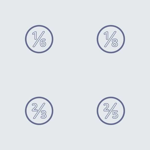 division in the form of fractions fractional and fractionating inside the logo design circle