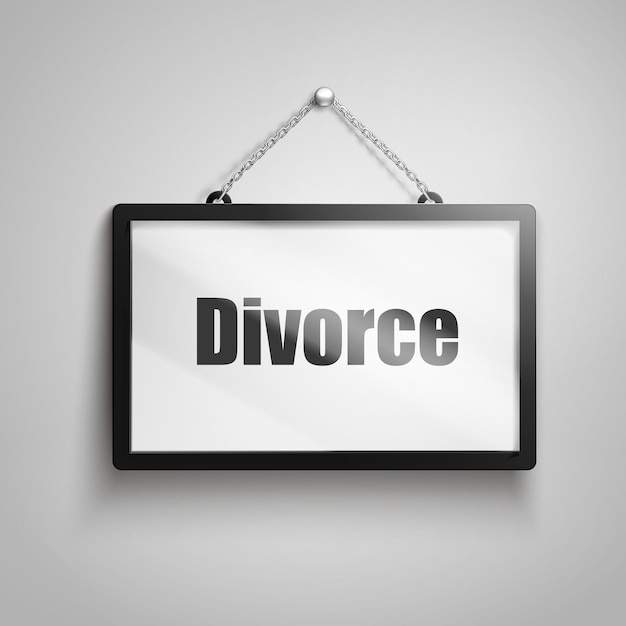 Vector divorce text sign