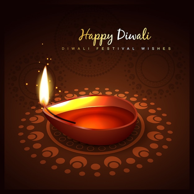 Vector diwali 3d festival diya design