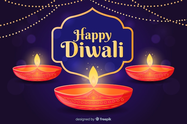 Vector diwali background in flat design