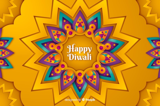 Diwali background in paper style