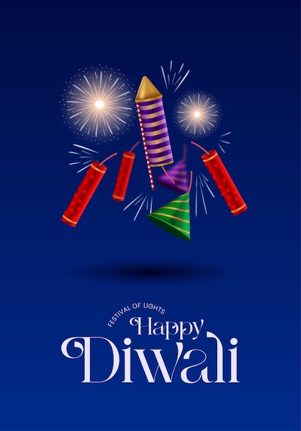 Vettore cracker diwali banner design