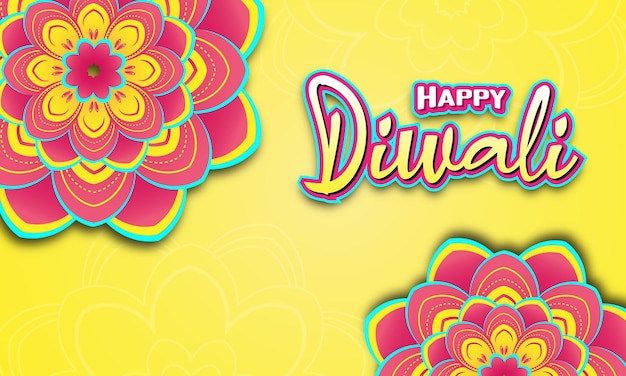 Modello di banner diwali nel concetto di stile carta