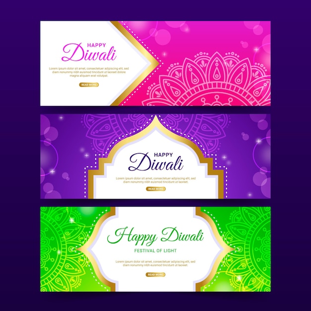 Vector diwali banners concept