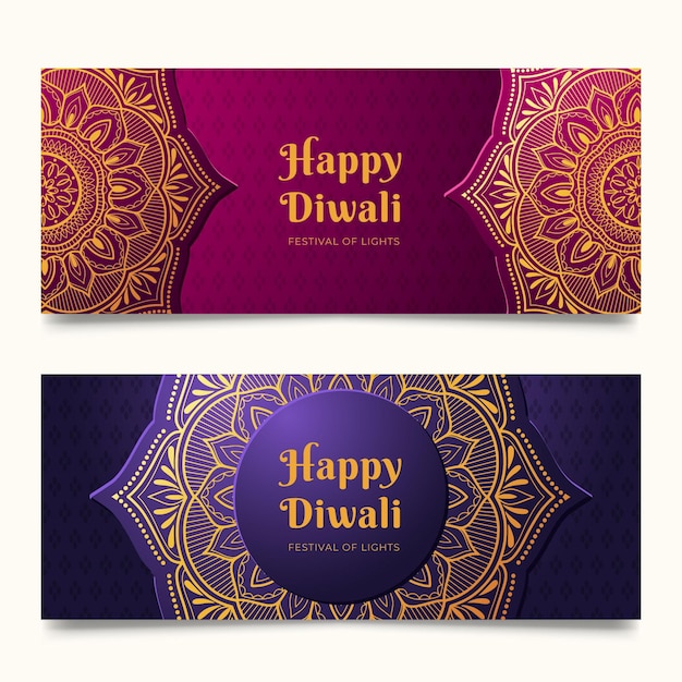 Vector diwali banners concept