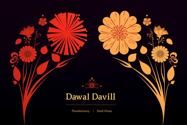 Vector diwali banners shaped colourful flowers