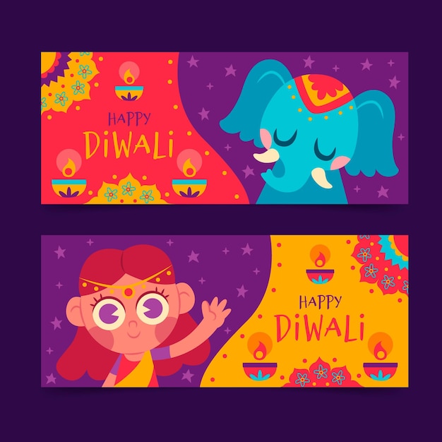 Diwali banners sjabloon