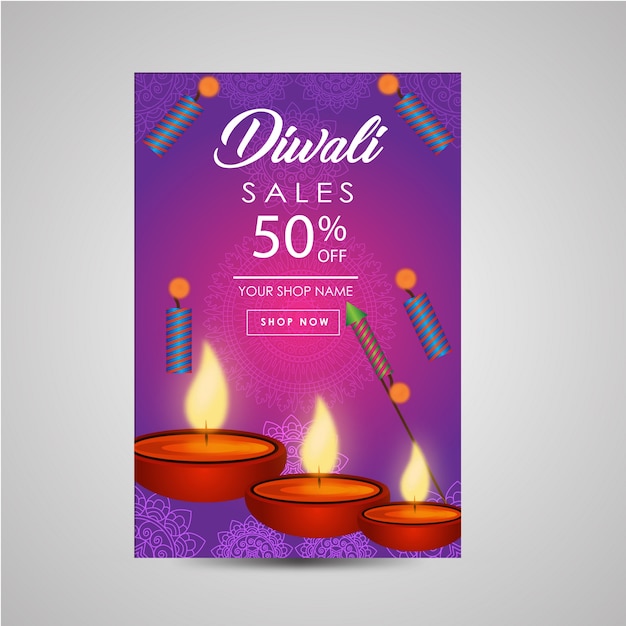 Vector diwali brochure collectie