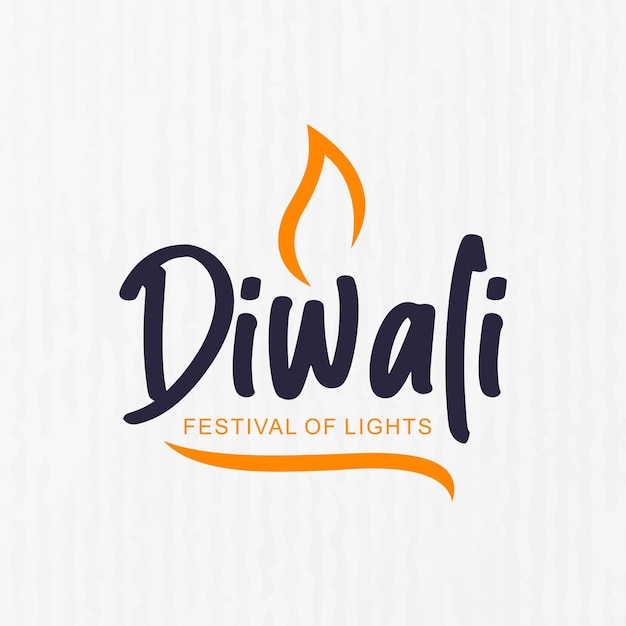 Diwali candle and text design illustration