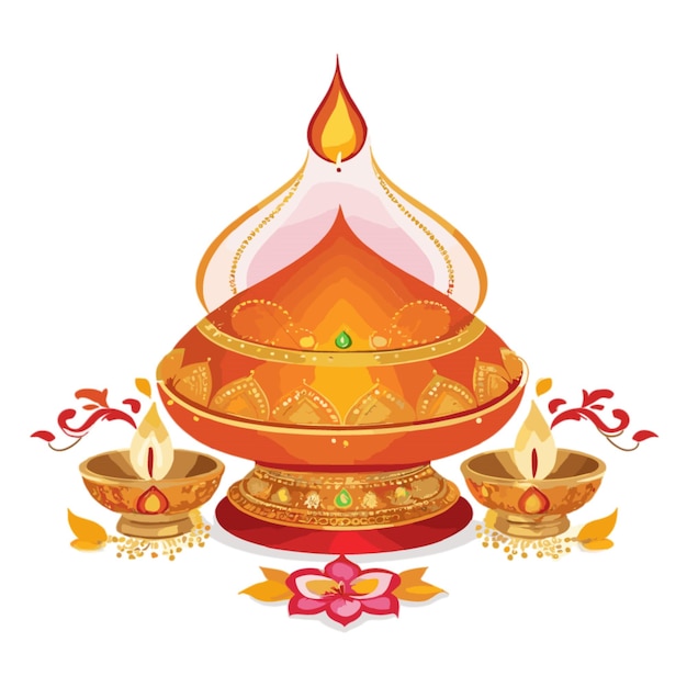 Vector diwali cartoon vector on a white background