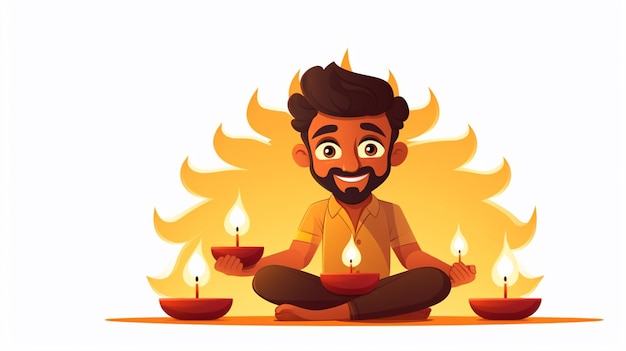 Diwali cartoon vector