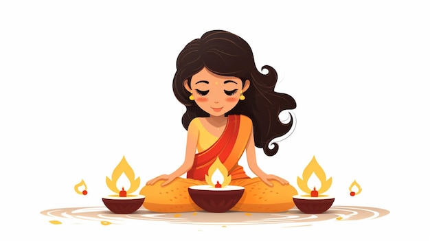 Vector diwali cartoon vector