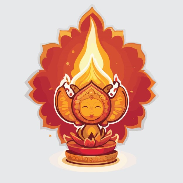 Vector diwali cartoon vector