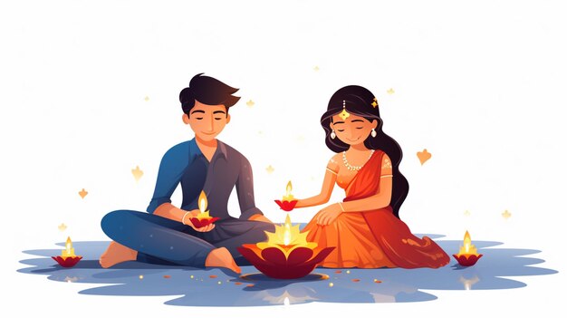 Vector diwali cartoon vector