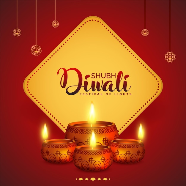 Vector diwali celebration-kaart voor uitnodiging en poster