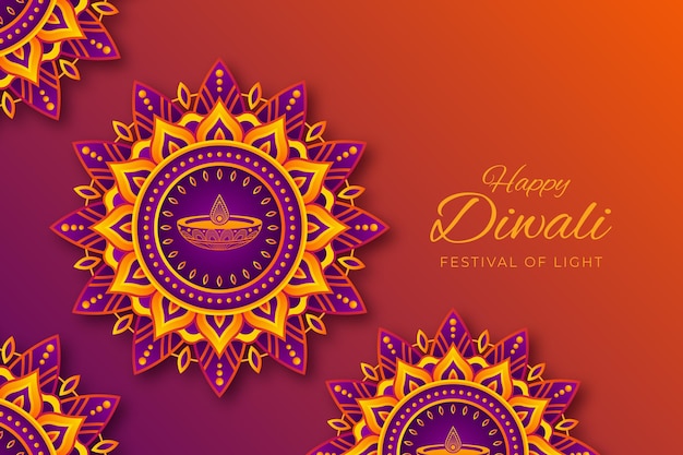 Vector diwali celebration in paper style