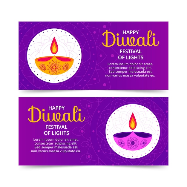 Diwali concept banners